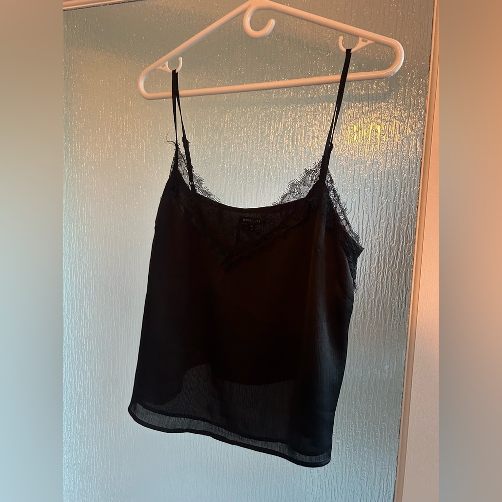 Dynamite Black Satin & Lace Cami